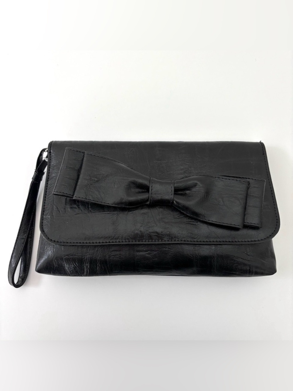Barr + Barr X Bloomingdale’s Black Bow Clutch NWT Vegan Wristlet Coquette